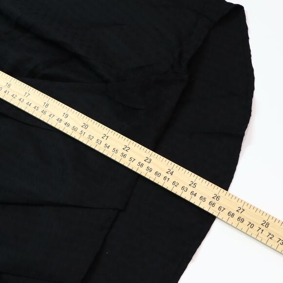 Band Of The Free Crossover Wrap Long Sleeve Top S Black Ikat Minimalist Office - Picture 9 of 11